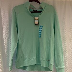 Izod Women's Mint Green Quarter-Zip Hoodie